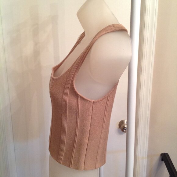 all : row The Millie Crop Tank Top Sweater Beige Tan M - Picture 3 of 10